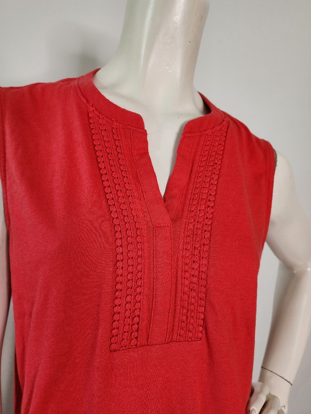 Croft & Barrow Tank Top Women's XL Red Cotton Modal NEW - Picture 3 of 10